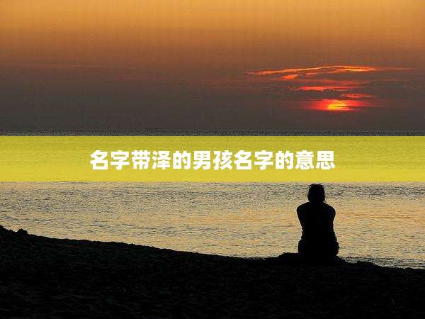 名字带泽的男孩名字的意思