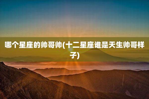 哪个星座的帅哥帅(十二星座谁是天生帅哥样子)
