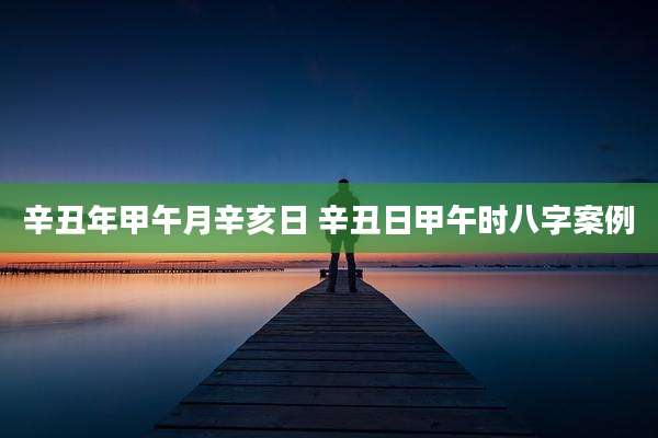 辛丑年甲午月辛亥日 辛丑日甲午时八字案例