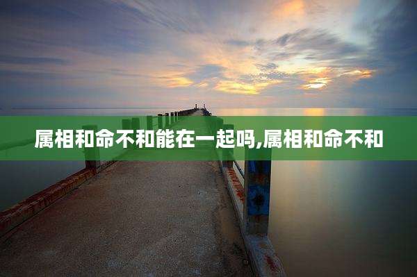 属相和命不和能在一起吗,属相和命不和