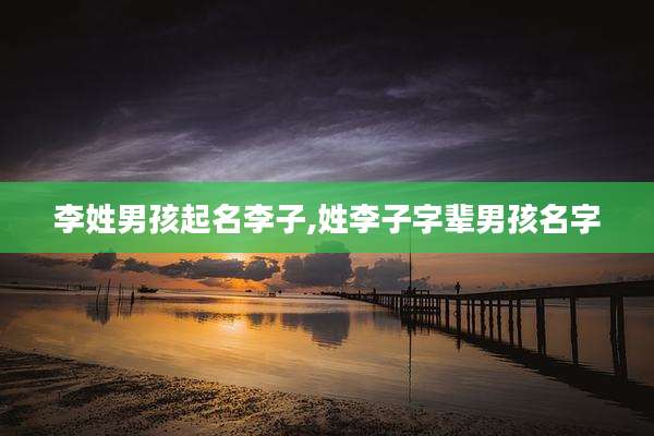 李姓男孩起名李子,姓李子字辈男孩名字