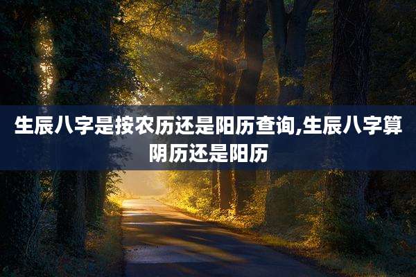 生辰八字是按农历还是阳历查询,生辰八字算阴历还是阳历