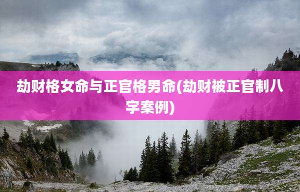 劫财格女命与正官格男命(劫财被正官制八字案例)