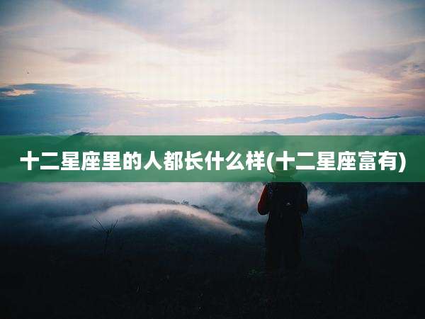 十二星座里的人都长什么样(十二星座富有)