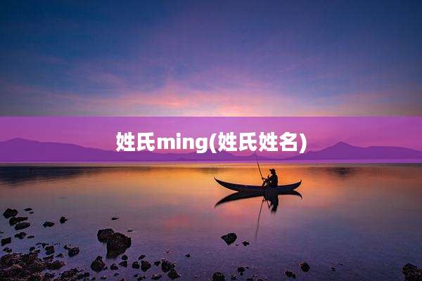 姓氏ming(姓氏姓名)