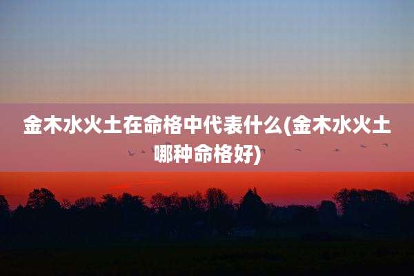 金木水火土在命格中代表什么(金木水火土哪种命格好)