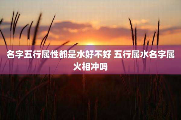 名字五行属性都是水好不好 五行属水名字属火相冲吗