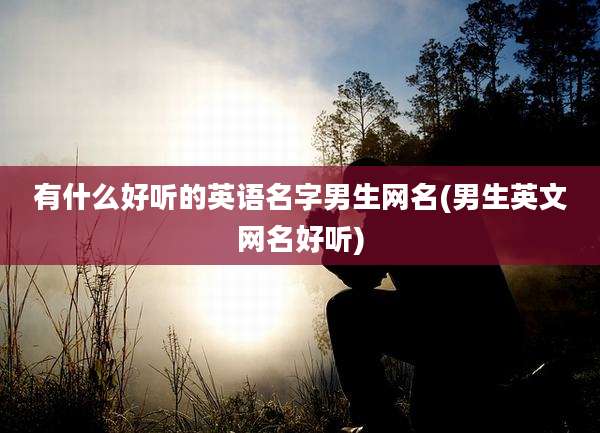 有什么好听的英语名字男生网名(男生英文网名好听)