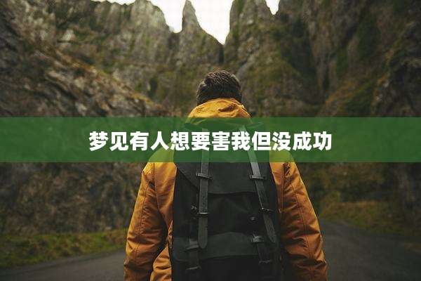 梦见有人想要害我但没成功
