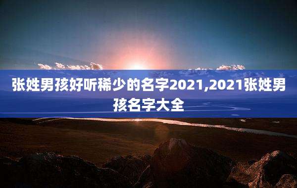 张姓男孩好听稀少的名字2021,2021张姓男孩名字大全