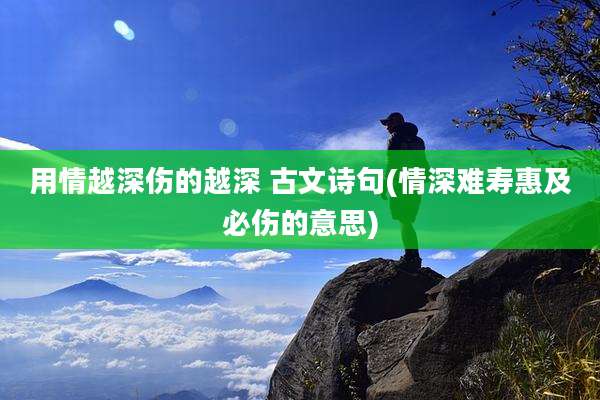 用情越深伤的越深 古文诗句(情深难寿惠及必伤的意思)