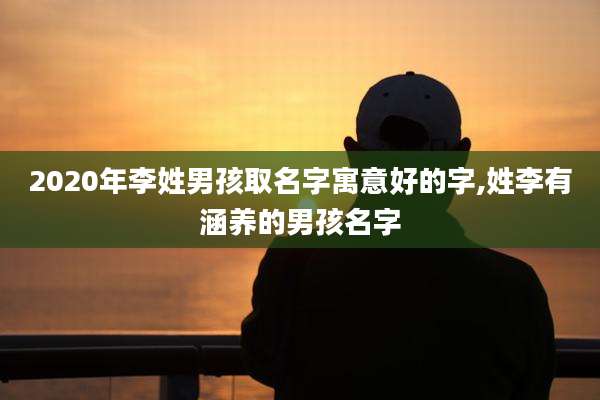 2020年李姓男孩取名字寓意好的字,姓李有涵养的男孩名字