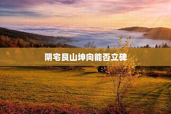 阴宅艮山坤向能否立碑