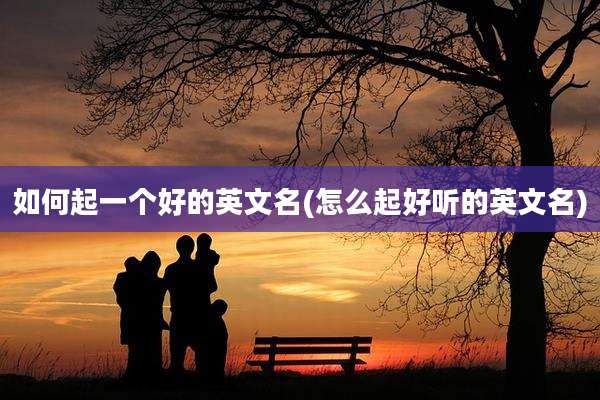 如何起一个好的英文名(怎么起好听的英文名)