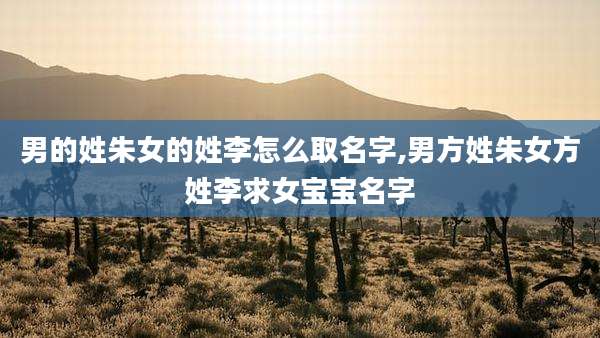 男的姓朱女的姓李怎么取名字,男方姓朱女方姓李求女宝宝名字