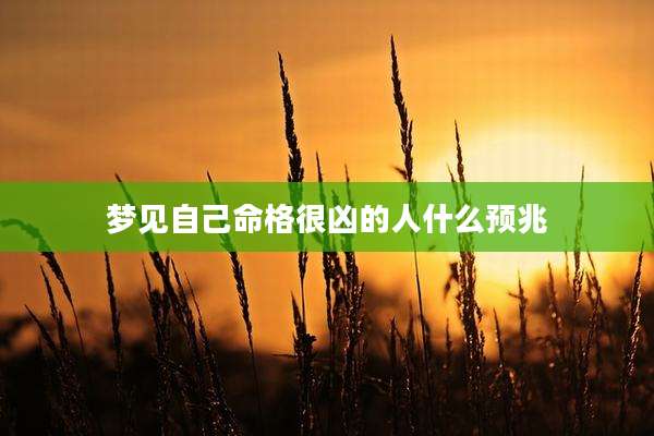 梦见自己命格很凶的人什么预兆