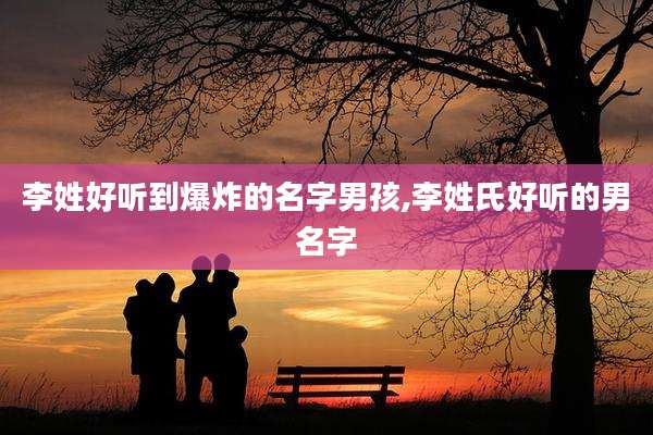 李姓好听到爆炸的名字男孩,李姓氏好听的男名字