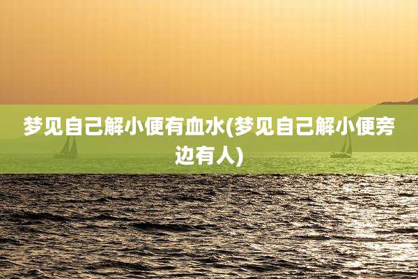 梦见自己解小便有血水(梦见自己解小便旁边有人)