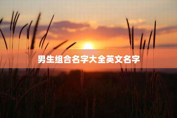 男生组合名字大全英文名字