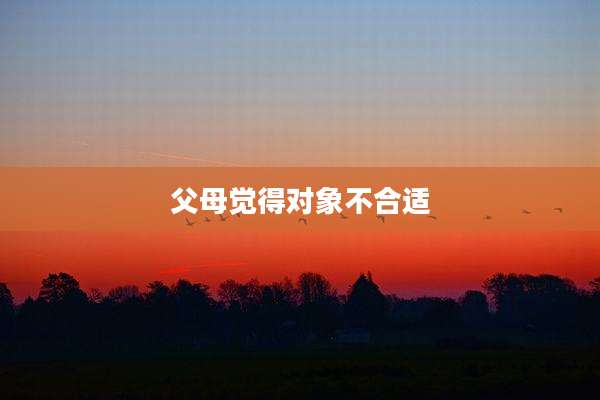父母觉得对象不合适