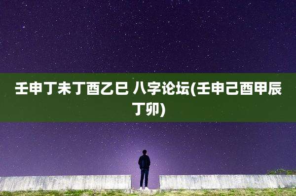 壬申丁未丁酉乙巳 八字论坛(壬申己酉甲辰丁卯)
