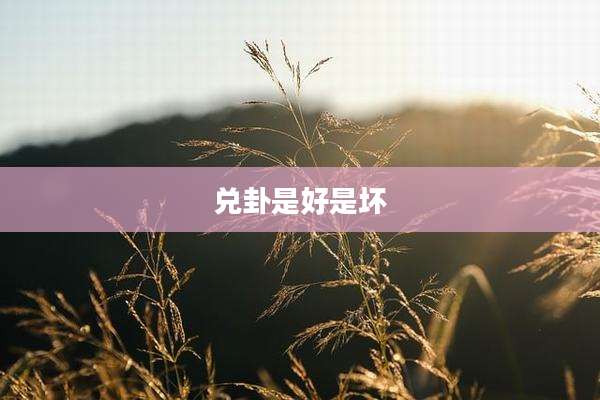 兑卦是好是坏