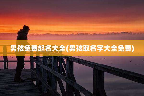男孩免费起名大全(男孩取名字大全免费)