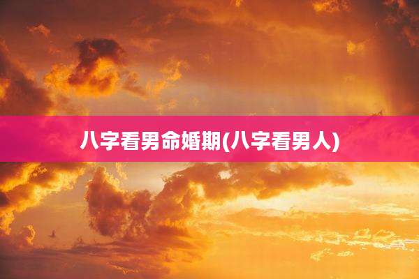 八字看男命婚期(八字看男人)
