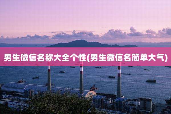 男生微信名称大全个性(男生微信名简单大气)