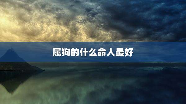 属狗的什么命人最好