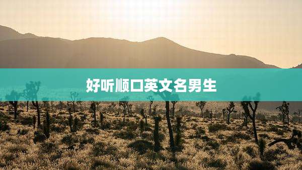 好听顺口英文名男生