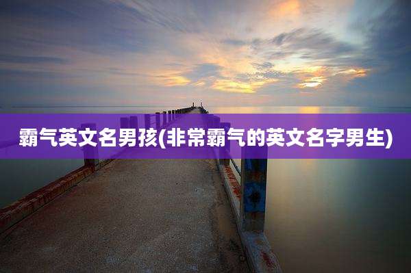 霸气英文名男孩(非常霸气的英文名字男生)