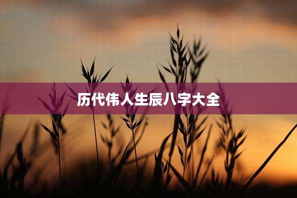 历代伟人生辰八字大全