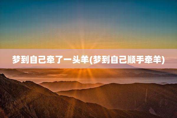 梦到自己牵了一头羊(梦到自己顺手牵羊)
