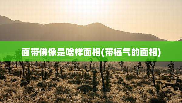 面带佛像是啥样面相(带福气的面相)