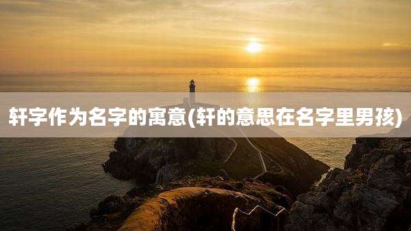 轩字作为名字的寓意(轩的意思在名字里男孩)
