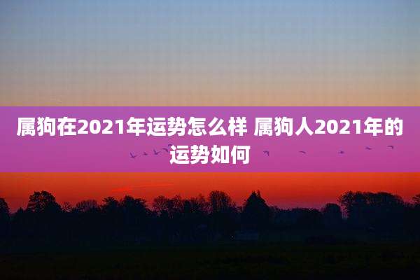 属狗在2021年运势怎么样 属狗人2021年的运势如何