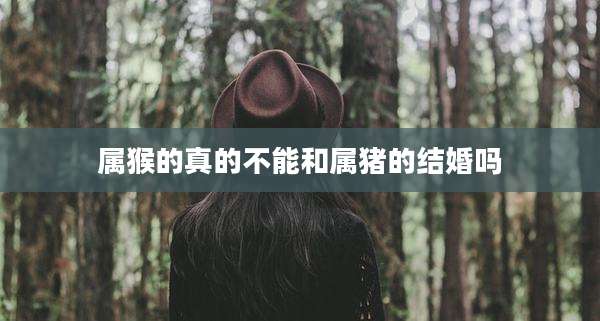 属猴的真的不能和属猪的结婚吗