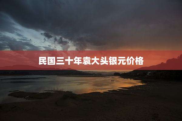 民国三十年袁大头银元价格