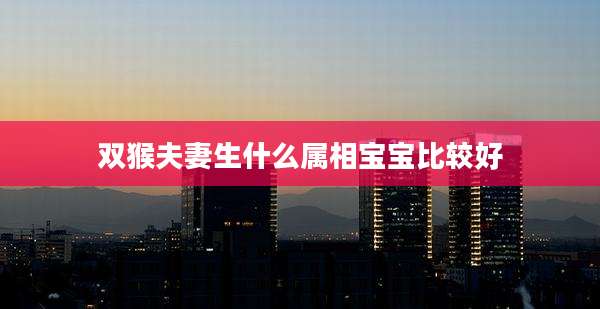 双猴夫妻生什么属相宝宝比较好