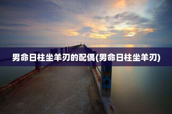 男命日柱坐羊刃的配偶(男命日柱坐羊刃)