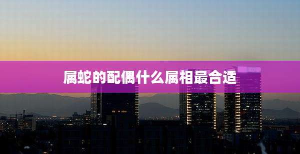 属蛇的配偶什么属相最合适