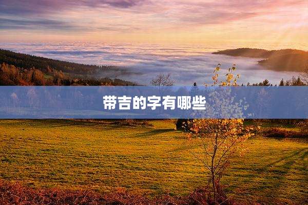 带吉的字有哪些