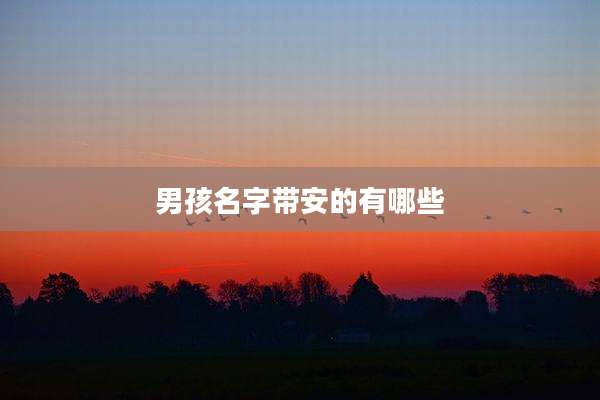 男孩名字带安的有哪些
