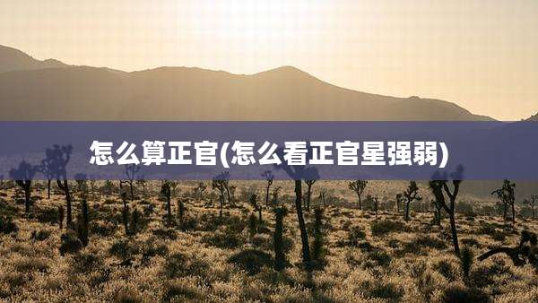 怎么算正官(怎么看正官星强弱)
