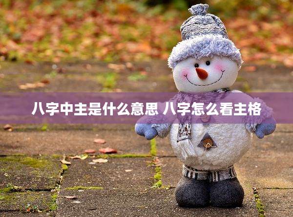 八字中主是什么意思 八字怎么看主格