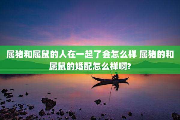 属猪和属鼠的人在一起了会怎么样 属猪的和属鼠的婚配怎么样啊?