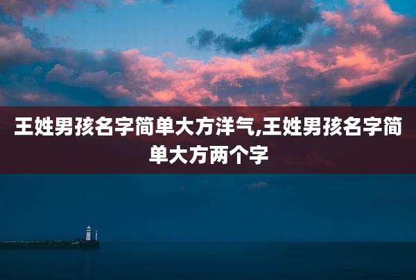 王姓男孩名字简单大方洋气,王姓男孩名字简单大方两个字