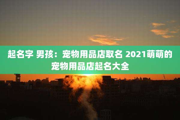 起名字 男孩：宠物用品店取名 2021萌萌的宠物用品店起名大全