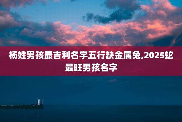 杨姓男孩最吉利名字五行缺金属兔,2025蛇最旺男孩名字